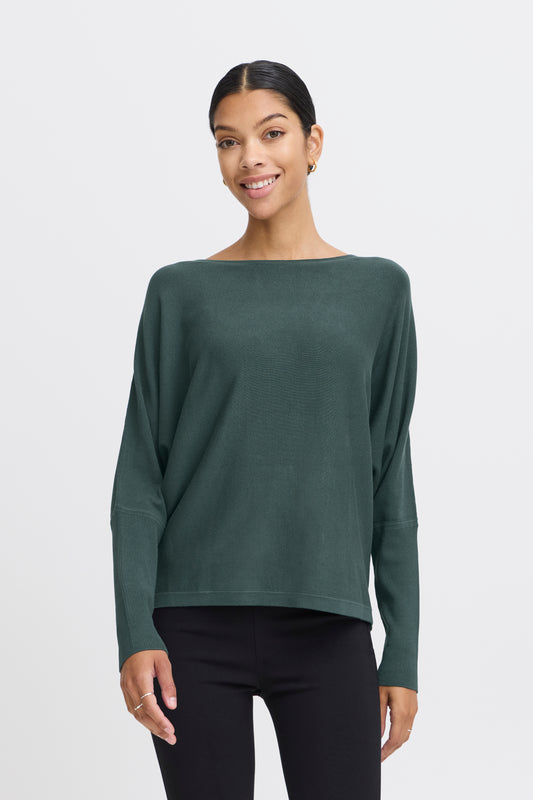 Γυναικείο πλεκτό πουλόβερ -Πράσινο