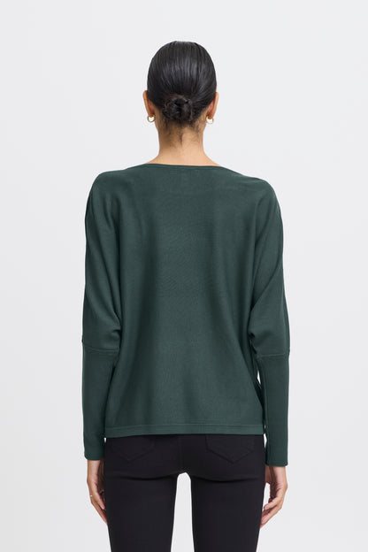 Γυναικείο πλεκτό πουλόβερ -Πράσινο