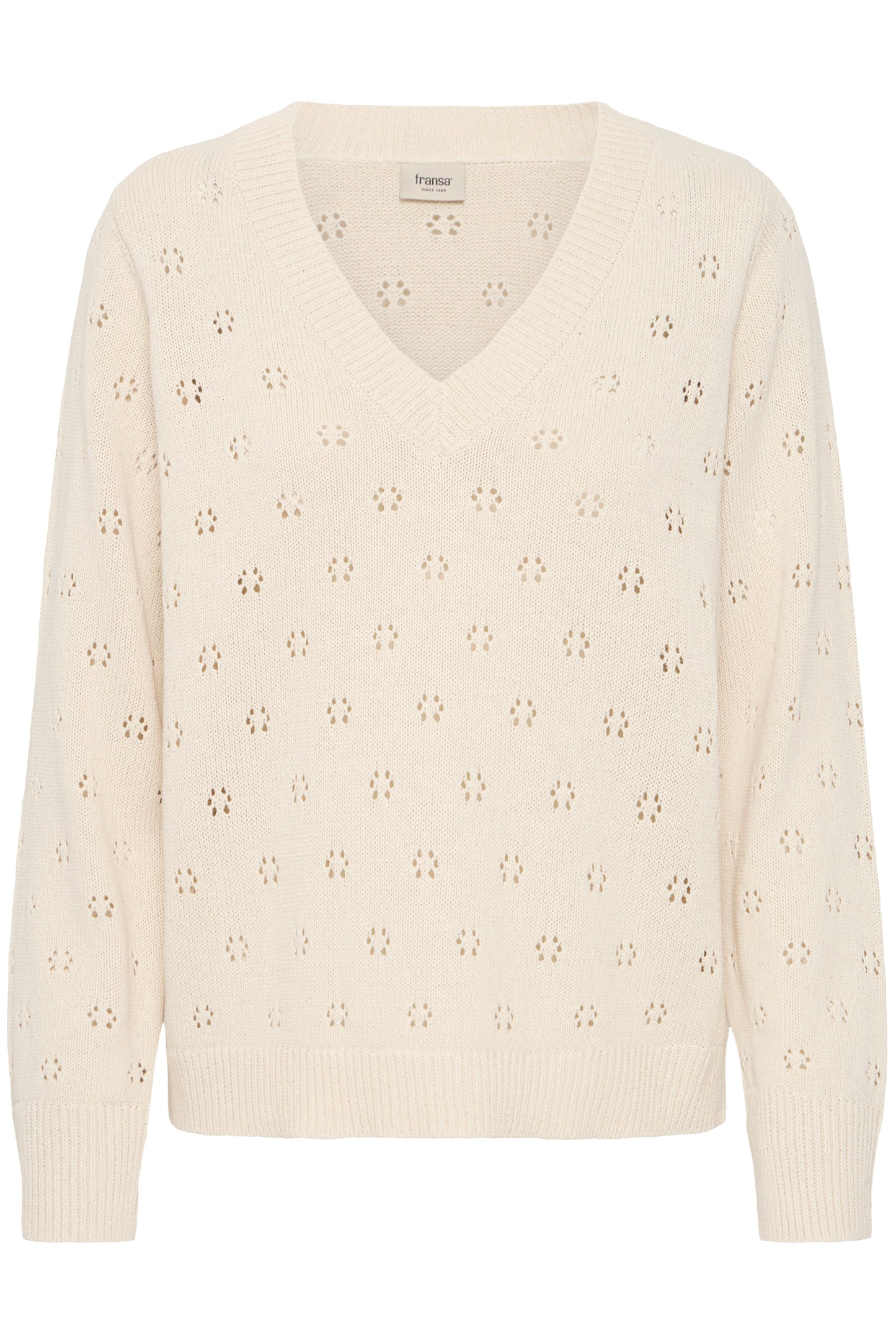 Γυναικείο πουλόβερ V Neck-off white