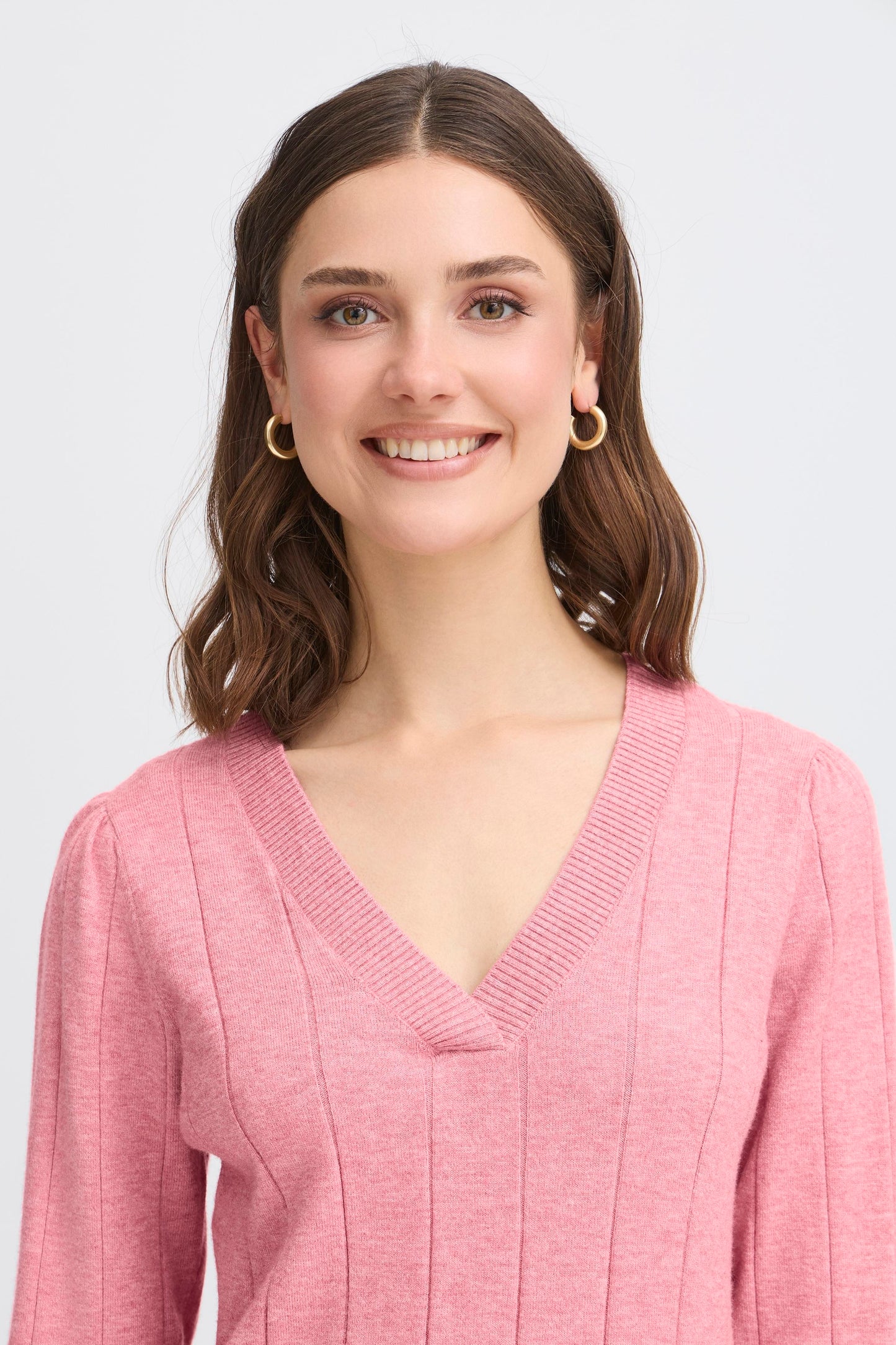 Γυναικείο πλεκτό πουλόβερ-rose melange