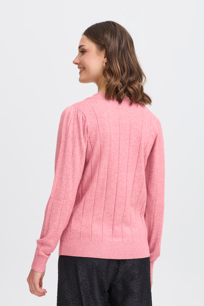 Γυναικείο πλεκτό πουλόβερ-rose melange