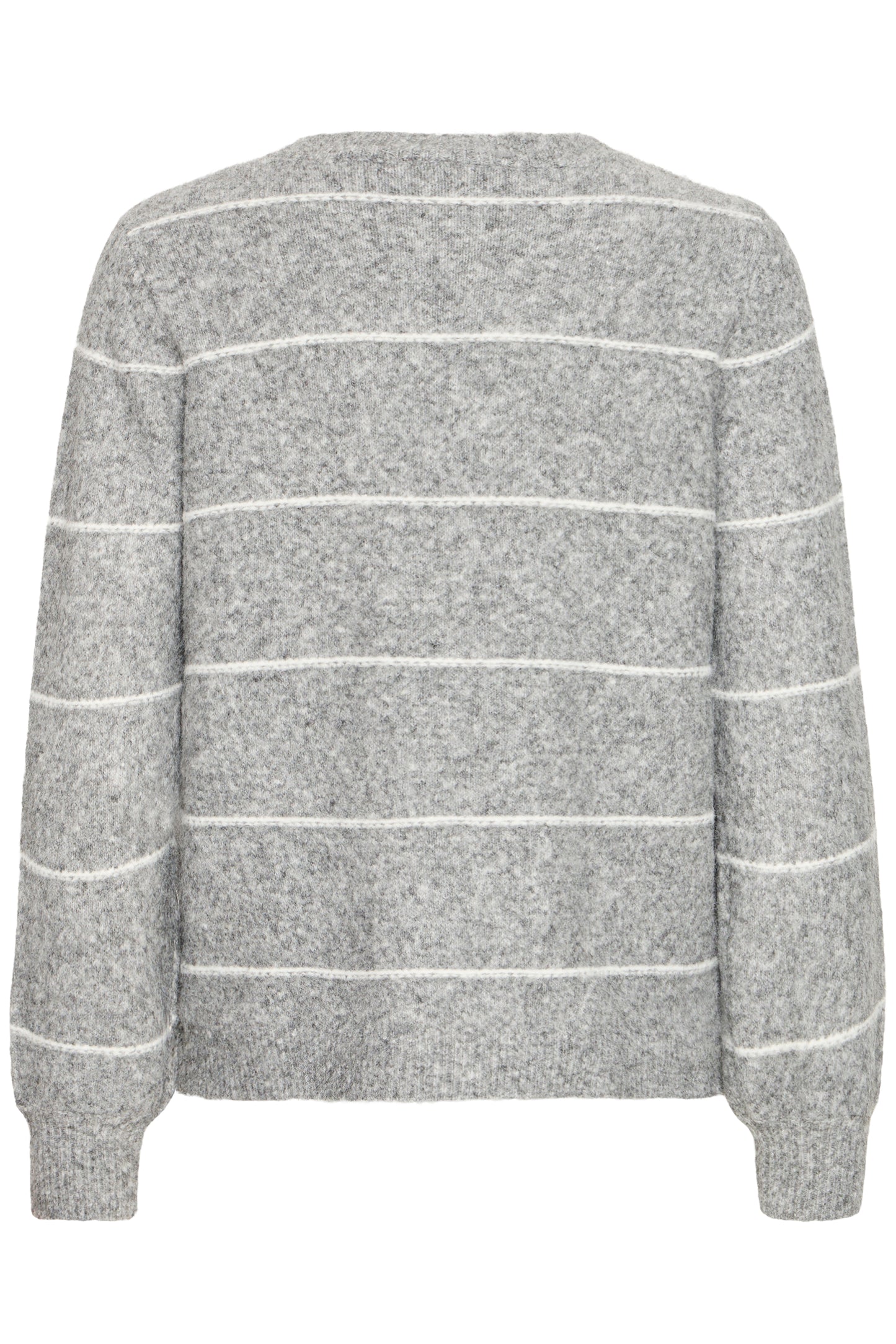 Γυναικείο πουλόβερ ριγέ-Γκρί