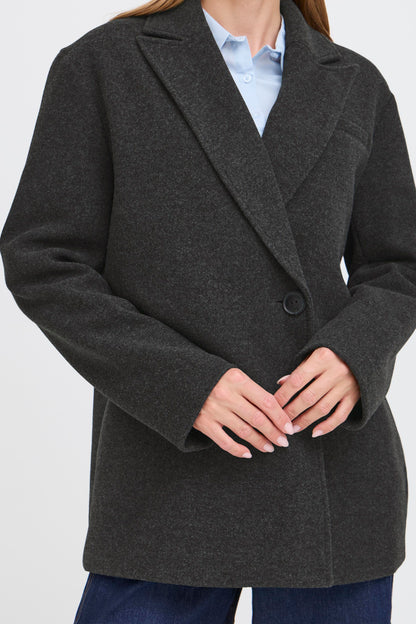 Γυναικεία παλτοζακέτα Γκρι