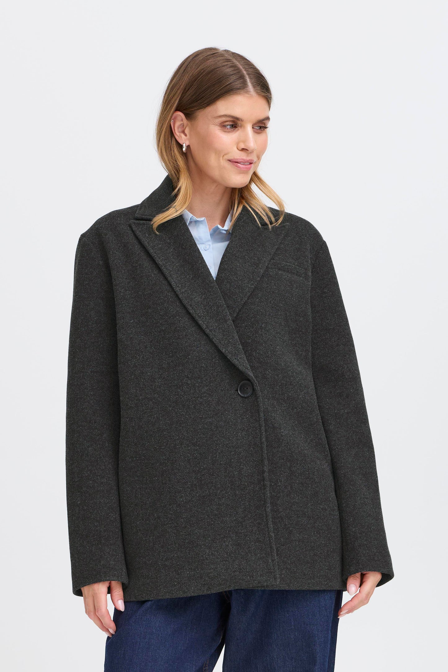 Γυναικεία παλτοζακέτα Γκρι