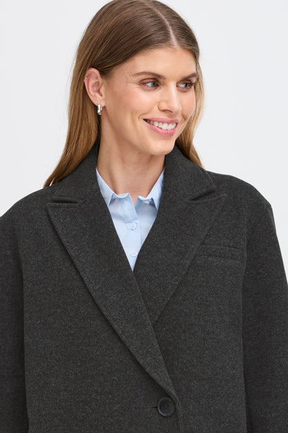 Γυναικεία παλτοζακέτα Γκρι