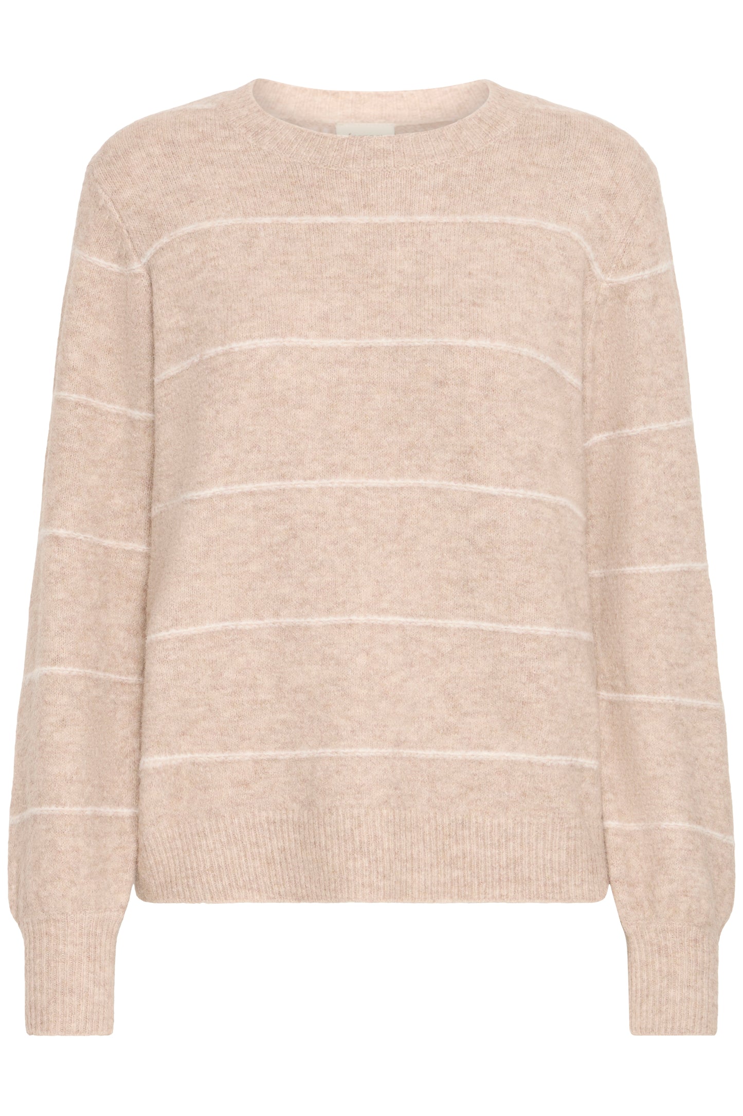 Γυναικείο πουλόβερ ριγέ-Εκρού