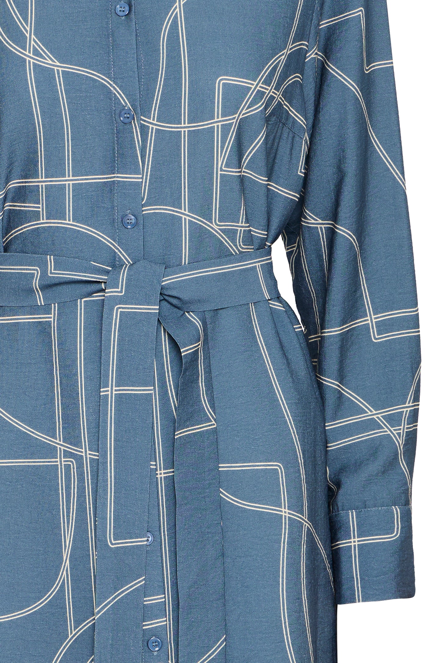 Γυναικείο σεμιζιέ φόρεμα με ζώνη -μπλε σιελ