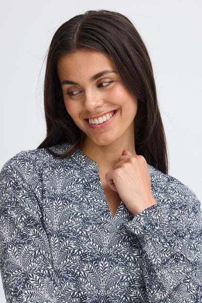 Γυναικεία μπλούζα V-Neck Στάμπα