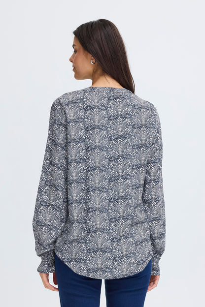 Γυναικεία μπλούζα V-Neck Στάμπα