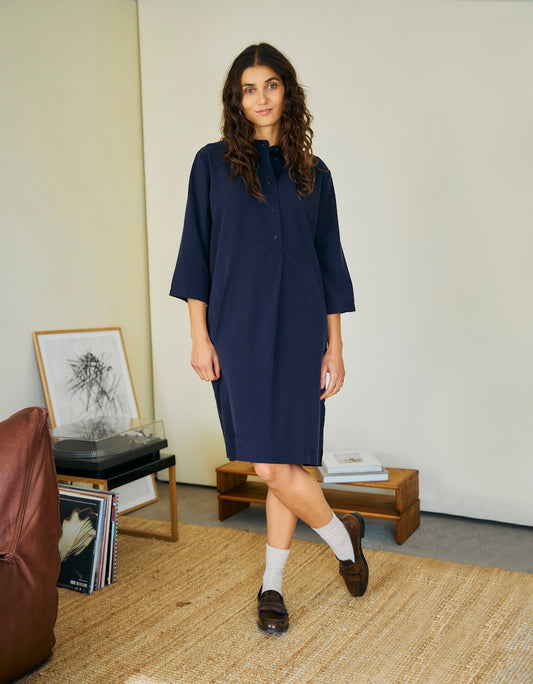 Γυναικείο άνετο φόρεμα- σκούρο μπλέ