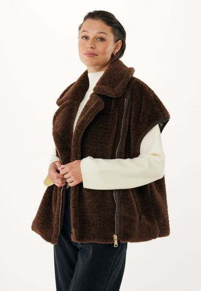 Γυναικείο σκούρο καφέ γιλέκο