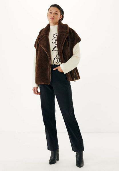 Γυναικείο σκούρο καφέ γιλέκο