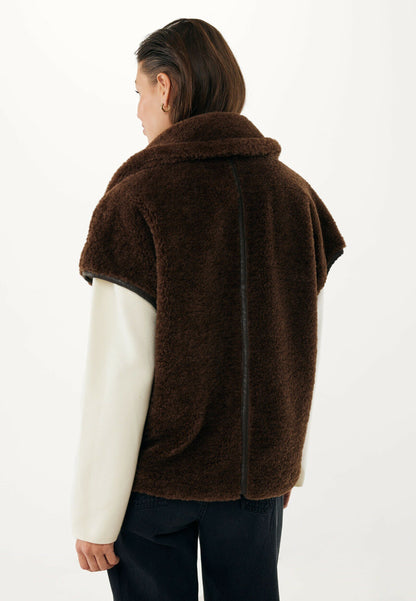 Γυναικείο σκούρο καφέ γιλέκο