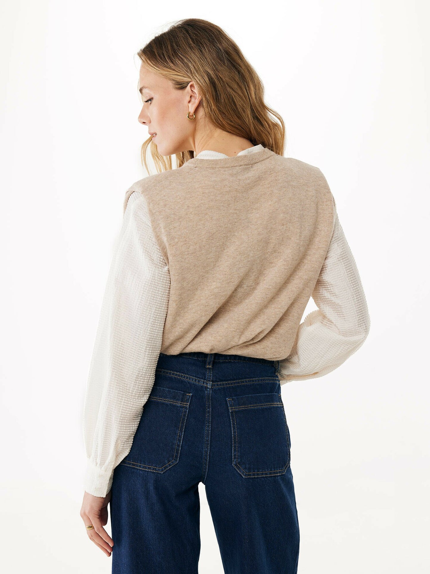 Γυναικείο Πλεκτό Μπλούζα Κασμίρ-Μπέζ