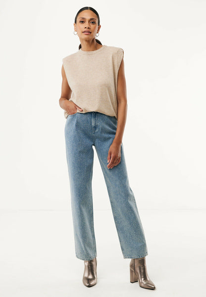 Γυναικείο Πλεκτό Μπλούζα Κασμίρ-Μπέζ