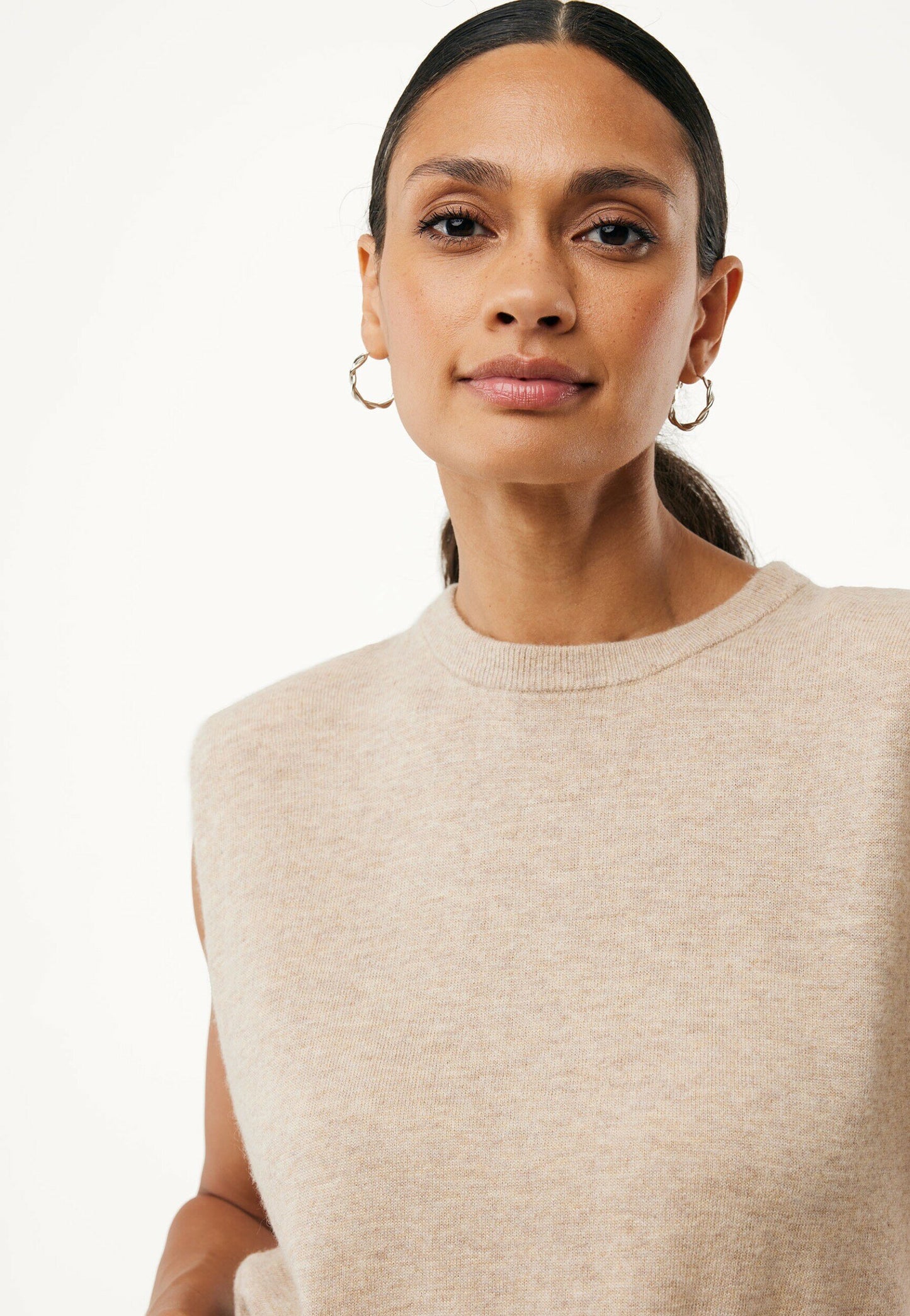 Γυναικείο Πλεκτό Μπλούζα Κασμίρ-Μπέζ