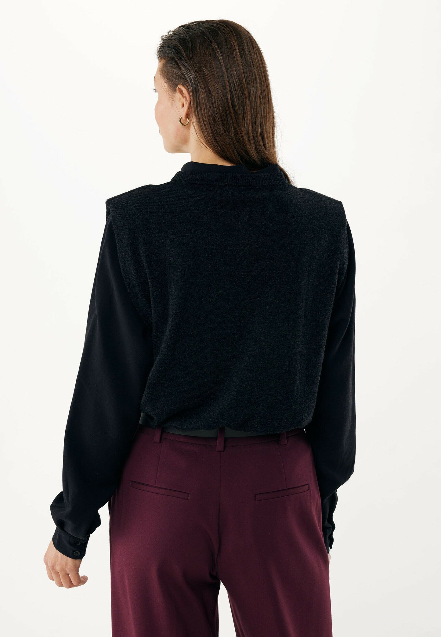 Γυναικείο Πλεκτό Μπλούζα Κασμίρ -Μαύρο