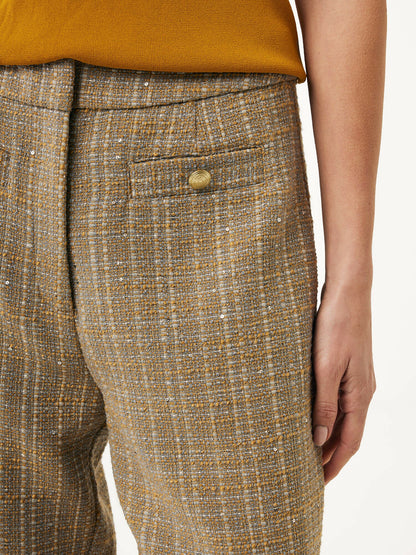 Γυναικείο Παντελόνι Tweed Ίσιο -Taupe