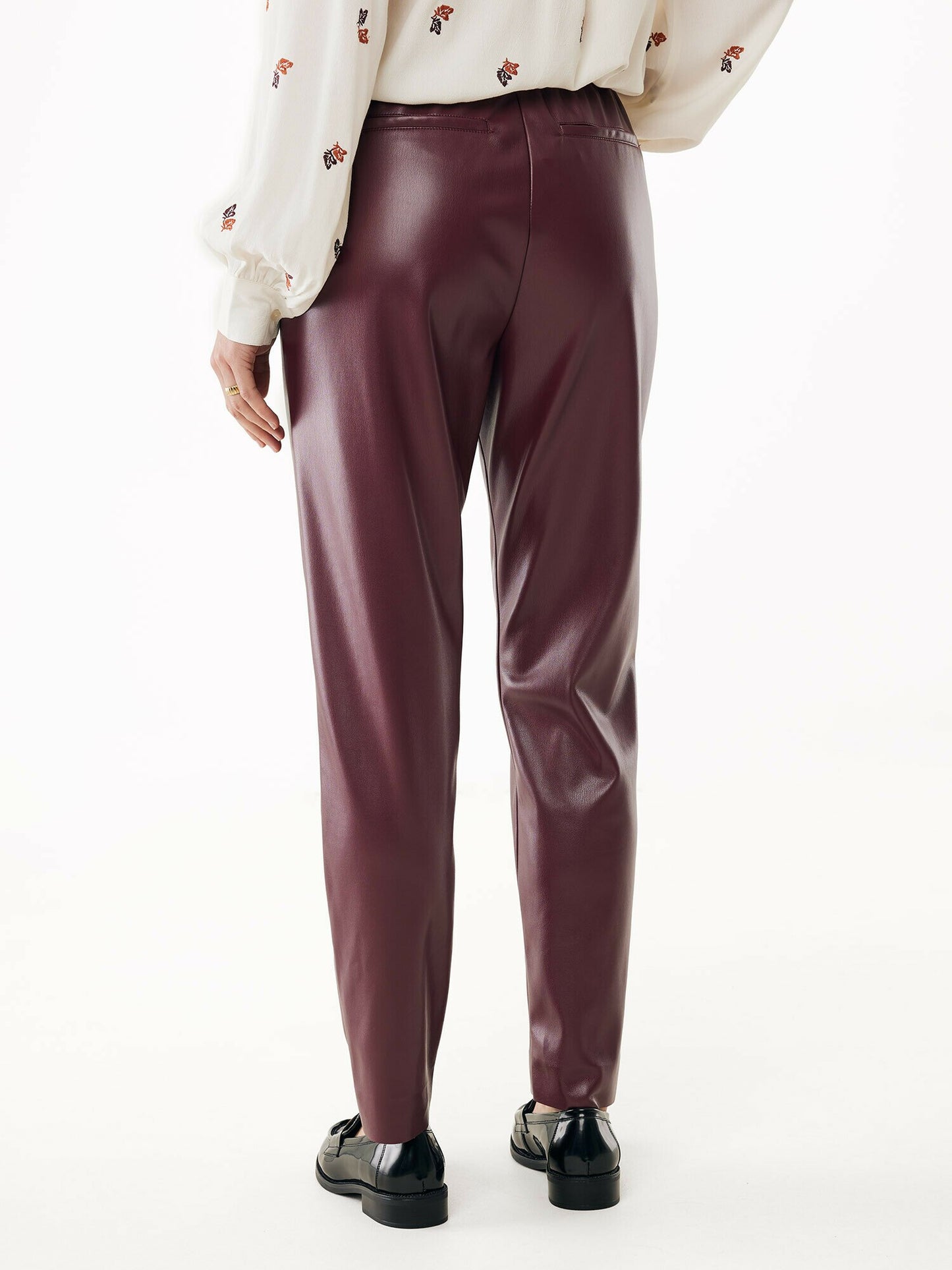 Γυναικείο Παντελόνι PU Δέρμα -Μπορντό