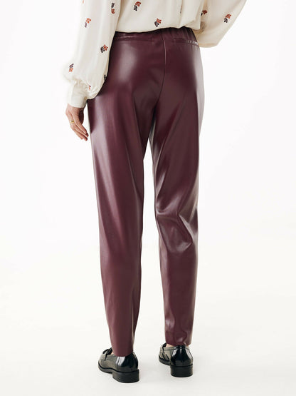Γυναικείο Παντελόνι PU Δέρμα -Μπορντό