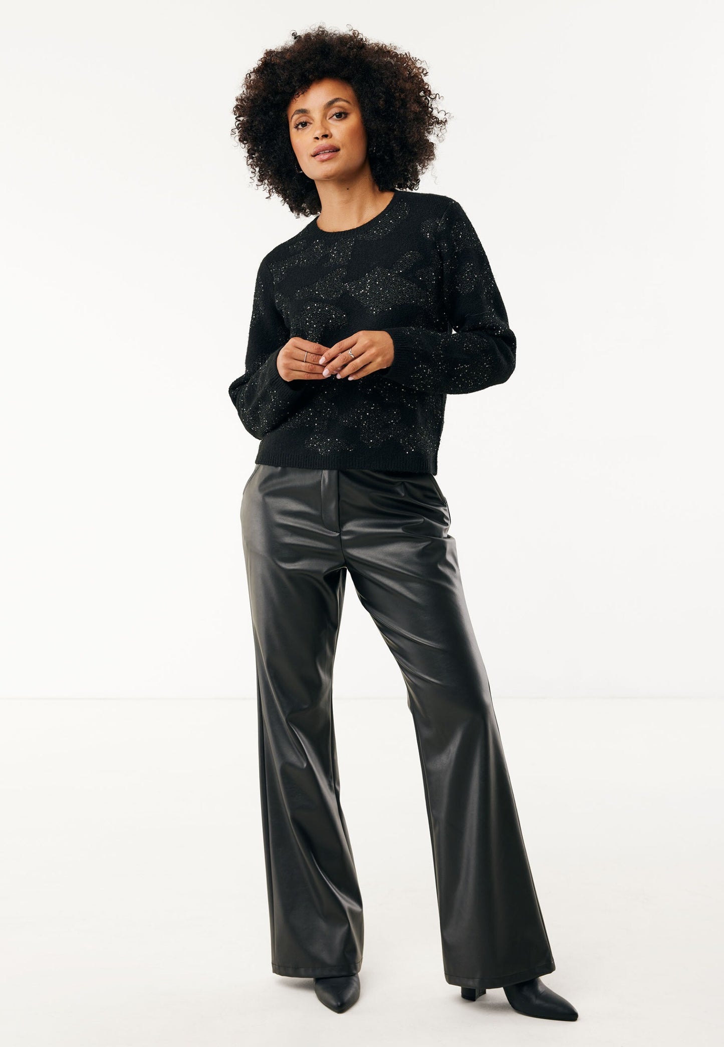 Γυναικείο Παντελόνι PU Δέρμα Black