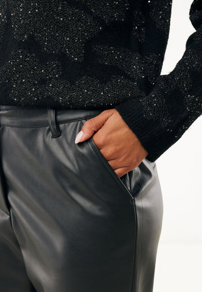 Γυναικείο Παντελόνι PU Δέρμα Black