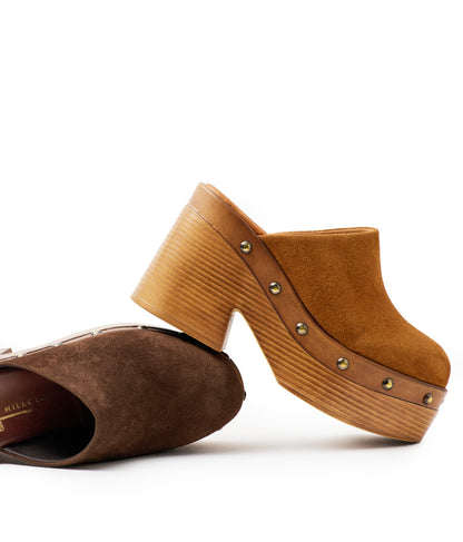 Γυναικείο σαμπό δερμάτινο καφέ