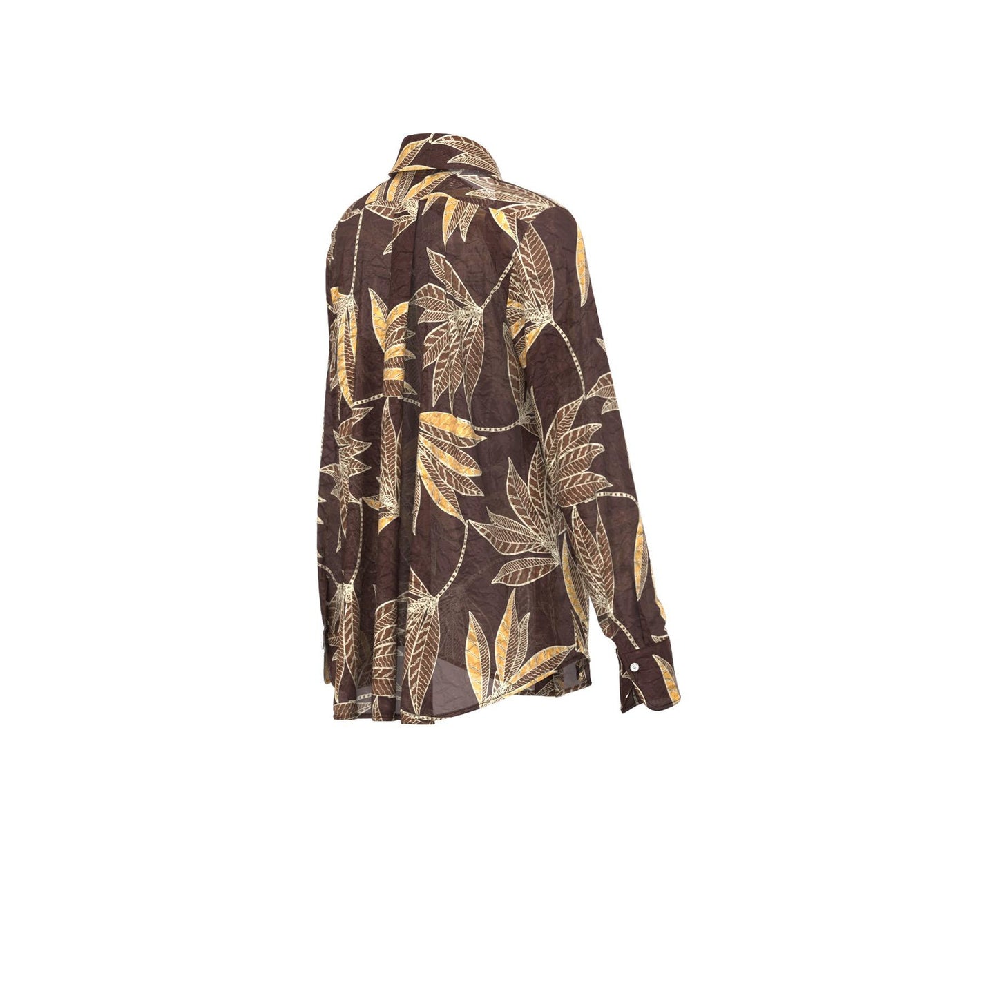 Γυναικείo Σατέν πουκάμισο με στάμπα- ΚΑΦΕ