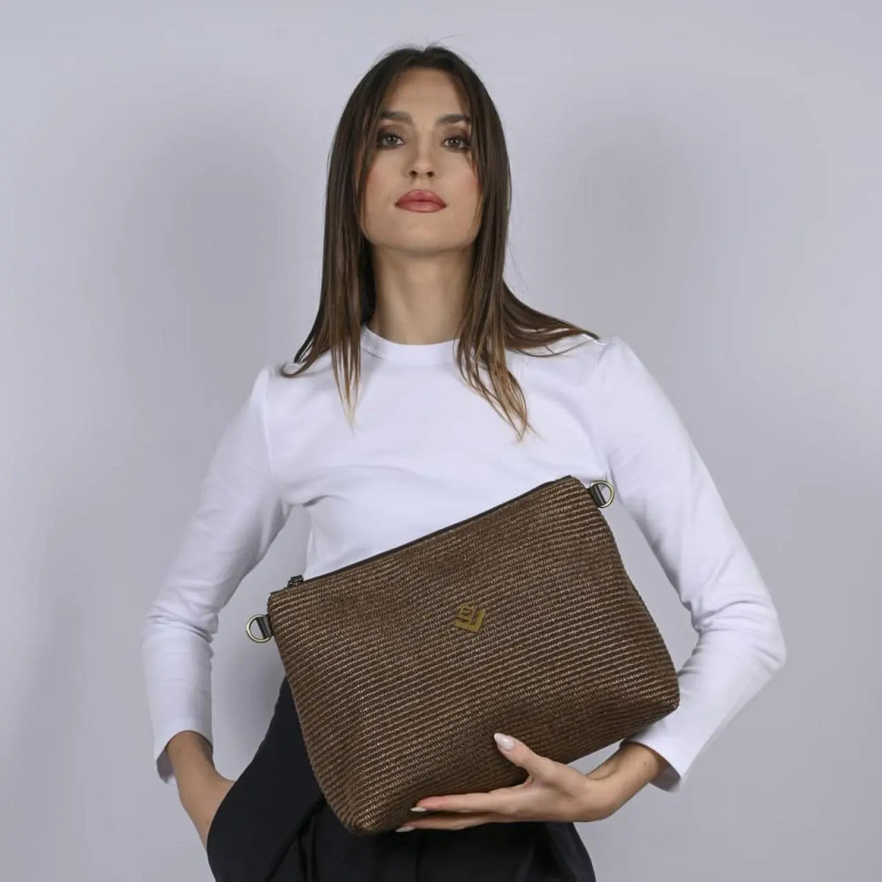 Olimpia Rafia Bag | Brown
