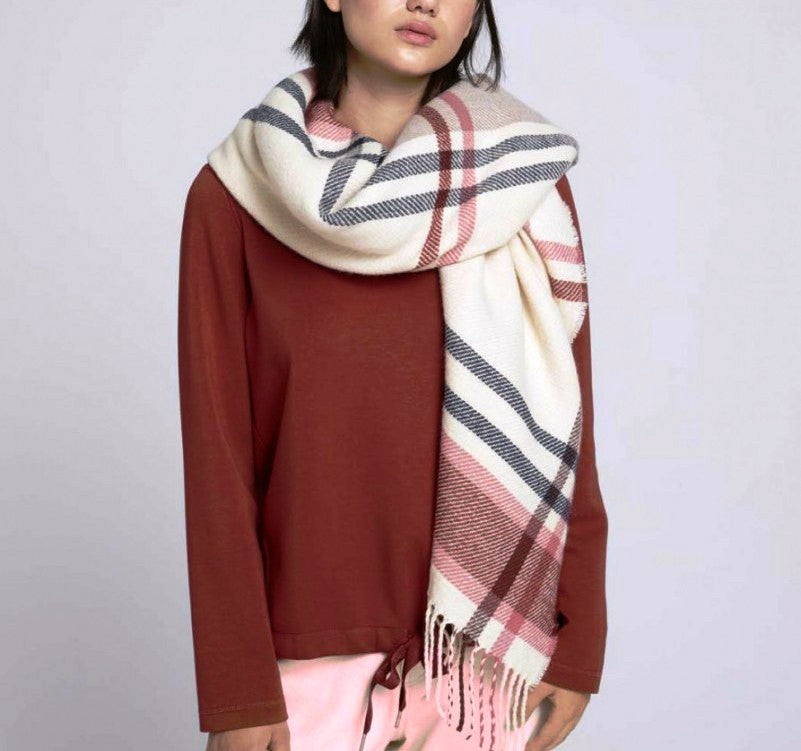 Γυναικείο Κασκόλ TOM TAILOR με κρόσσια καρό σχέδιο