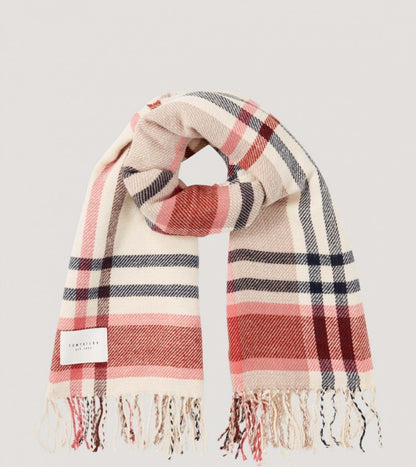 Γυναικείο Κασκόλ TOM TAILOR με κρόσσια καρό σχέδιο