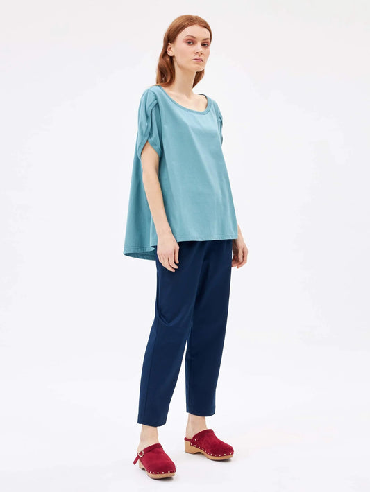 Γυναικεία Ασύμμετρη Βαμβακερή Μπλούζα BLACK -NAVY-MINERAL BLUE-DUSTY ROSE