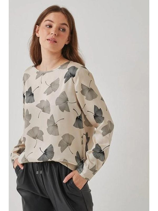 Μπλούζα Κοκτέιλ Εμπριμέ Σχέδιο Βεντάλιες