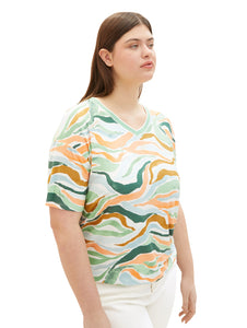 Γυναικεία μπλούζα λαιμόκοψη σε σχήμα V με στάμπα
