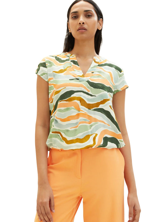 T-shirt Γυναικείο εμπριμέ παστελ Πράσινο